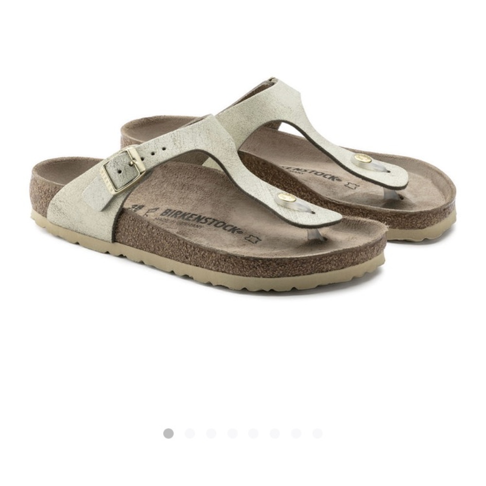 Birkenstock gizeh, washed metallic cream gold 37